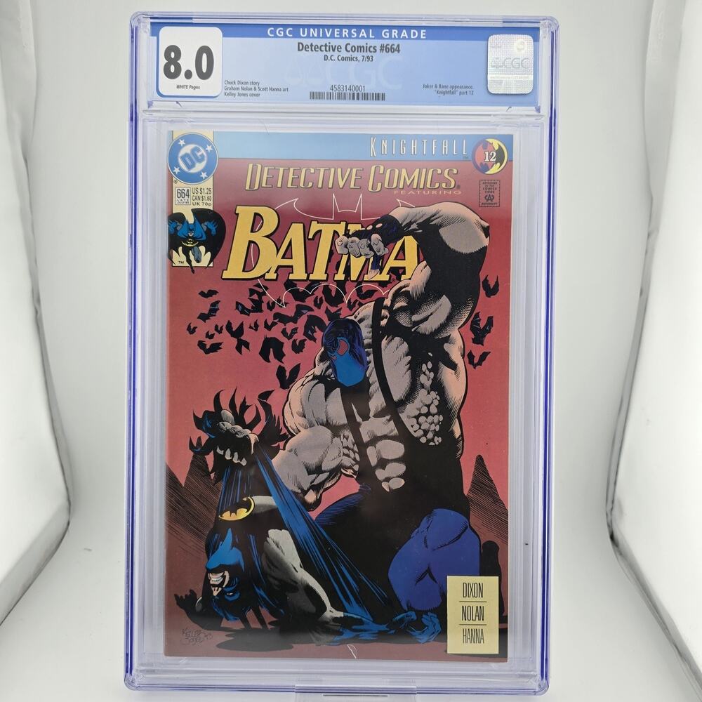 Detective Comics #664 Batman Bane Joker Knightfall part 12 CGC 8.0 Very Fine